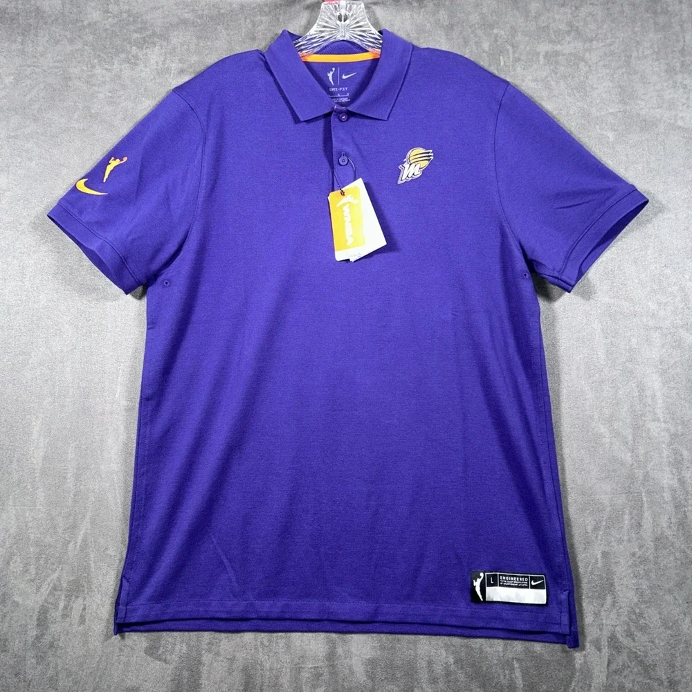 Phoenix Mercury Nike Dri-Fit Polo Shirt Mens L Purple Performance Stretch NWT